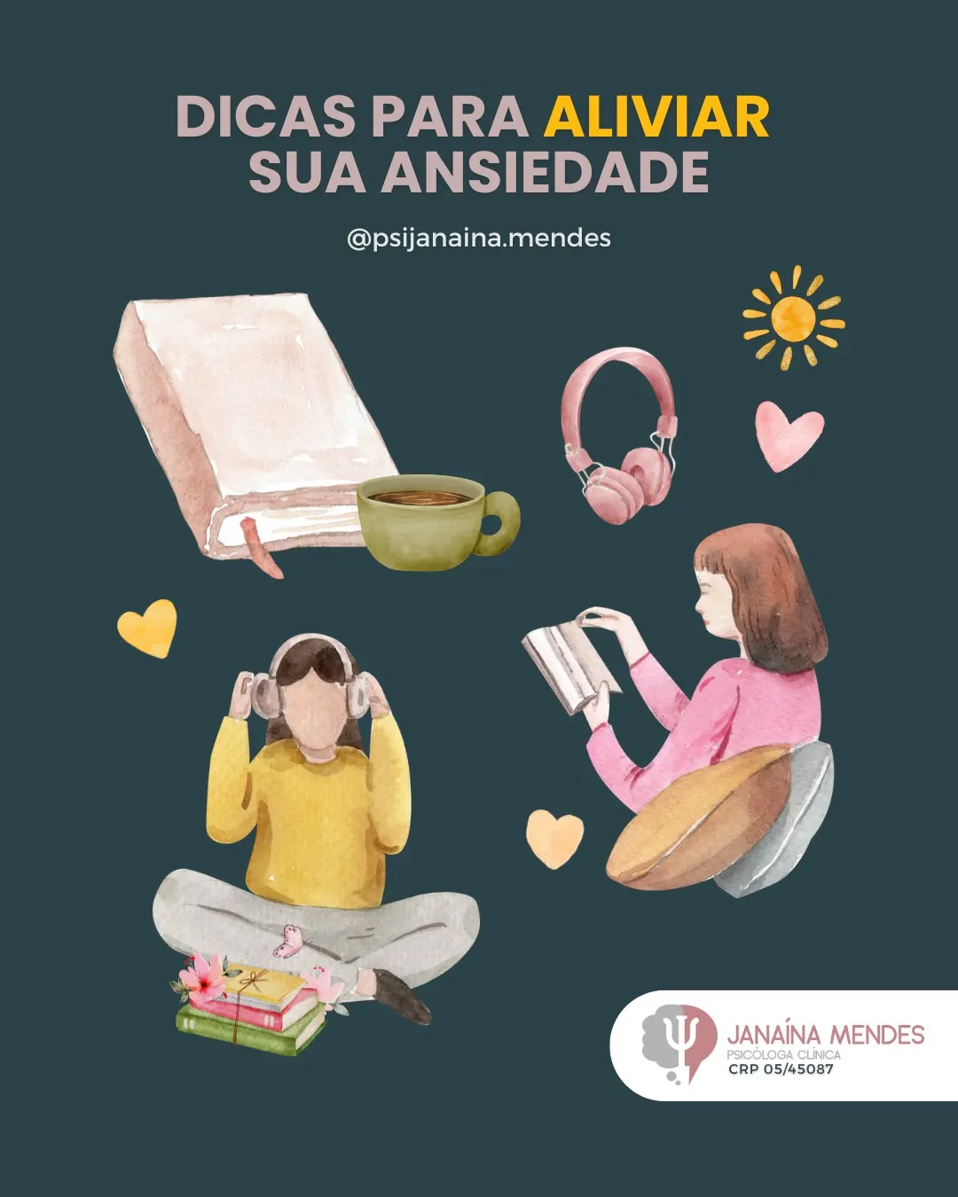 Slide 1 de 6: Dicas para aliviar sua ansiedade no dia a dia