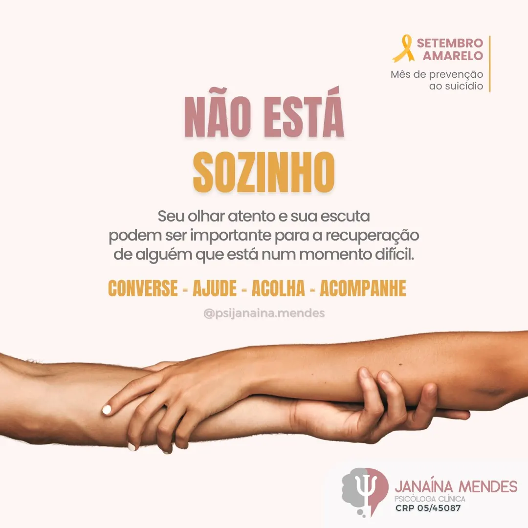 Suicídio: seu olhar atento e sua escuta são importantes