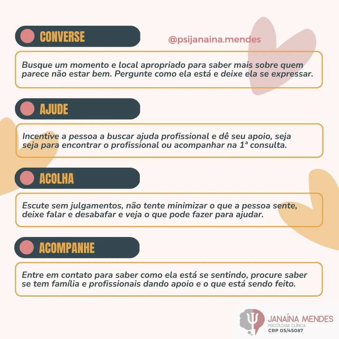 Slide 2 de 2: Suicídio: seu olhar atento e sua escuta são importantes